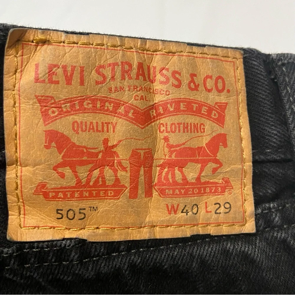 LEVI’S 505 Black Mens Bootcut Jeans EUC Size 40 x 29